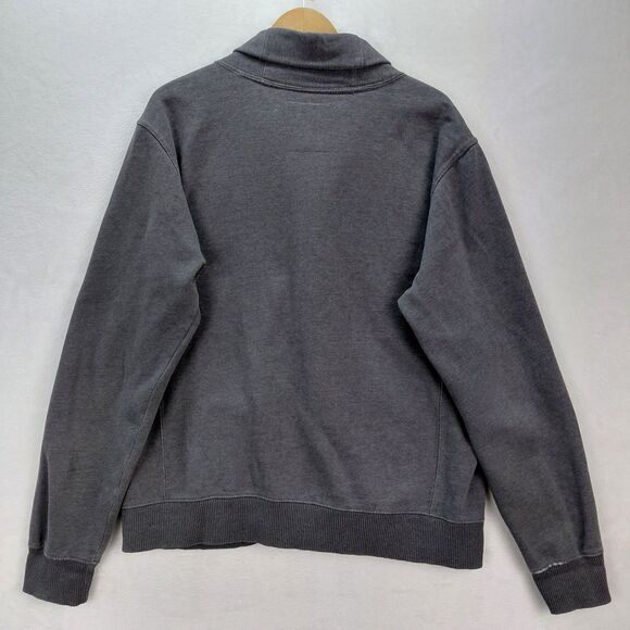 Gap Button Up Cardigan Sweater Mens Size XL Gray Jersey Knit Shawl Collar Pocket - Picture 8 of 12